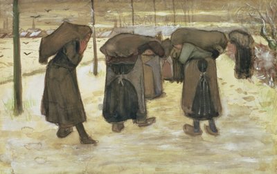 Vrouwen van mijnwerkers dragen zakken met kolen, 1882 door Vincent van Gogh